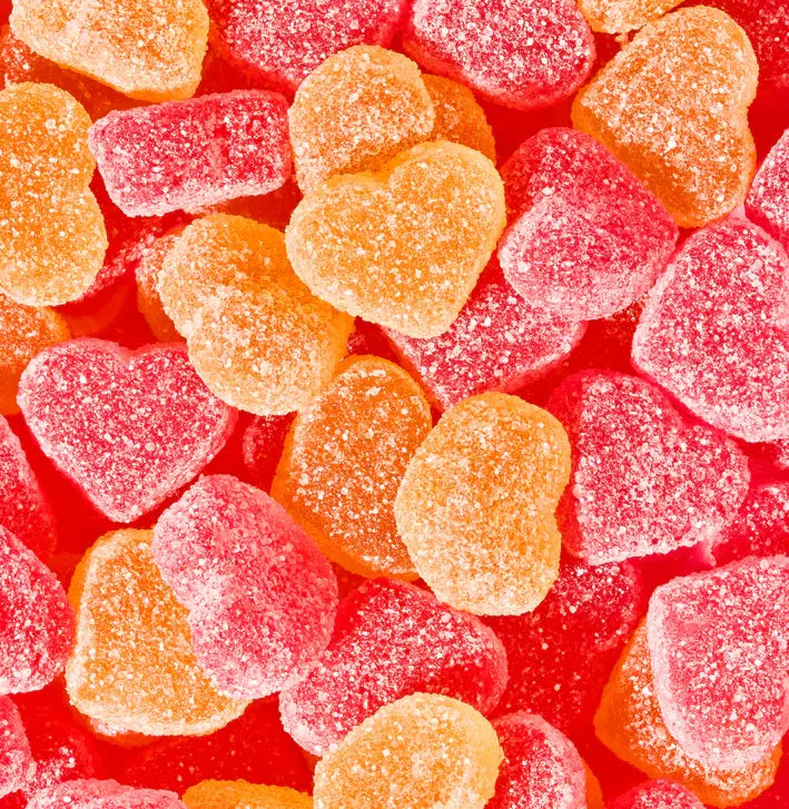 Bonbons cœurs pêche