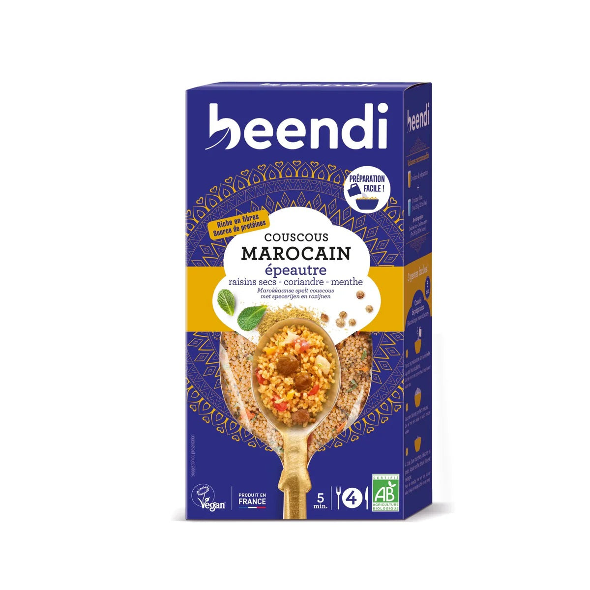 Couscous d'épeautre à la marocaine, épices et raisins secs