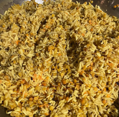 Riz basmati sauté aux lentilles à l'indienne