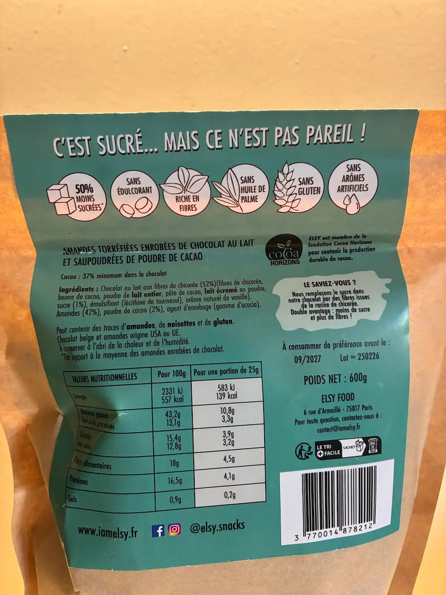 Amandes enrobées de chocolat - 600g