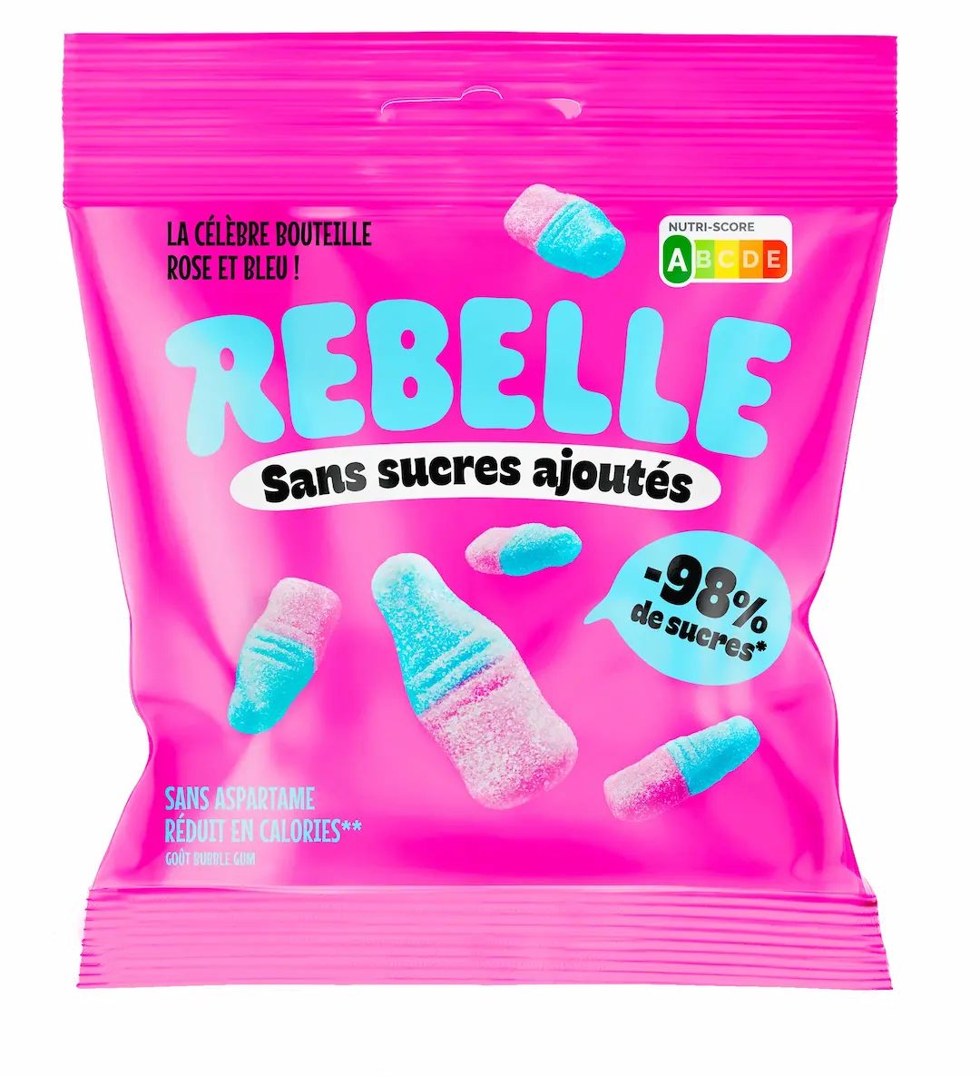 Bonbons bouteilles rose et bleu