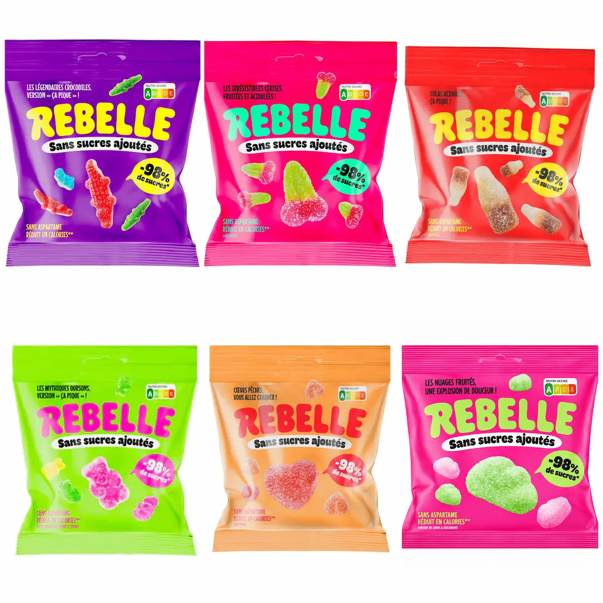 Lot de 6 sachets Rebelle. Pop